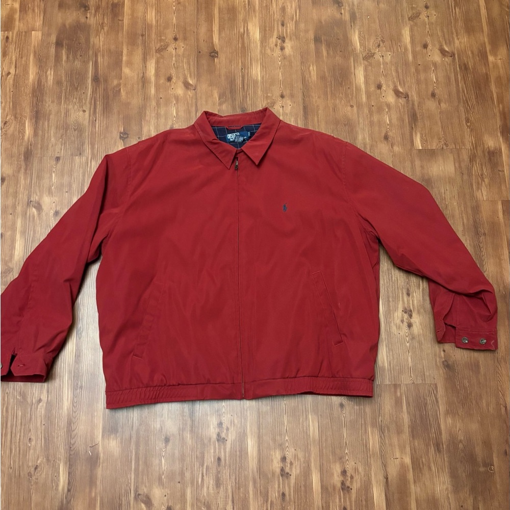 Vintage Men's Burgundy Polo by Ralph Lauren Jacket